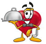 Clip Art Graphic of a Red Love Heart Cartoon Character